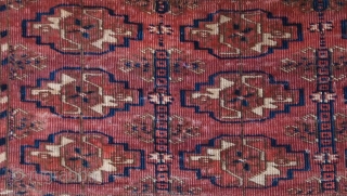 Handmade antique Turkmen Tekke Torba rug 1' x 2' ( 30cm x 63cm) 1880s - 1B602                 