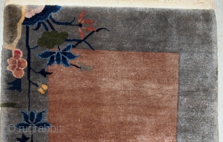 Handmade antique Art Deco Chinese rug 2' x 3.1' ( 61cm x 94cm ) 1920s - 1B609                