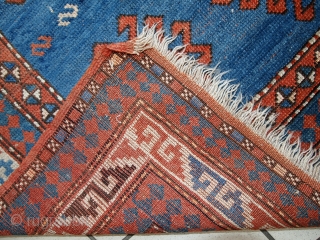 #1C426  Hand made antique Caucasian Kazak rug 3.9' x 6' ( 120cm x 185cm ) C.1900s                