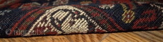 #1B189  Handmade antique collectible Persian Khamseh rug 6.4' x 9.9' ( 195cm x 301cm) 1870.C
                 
