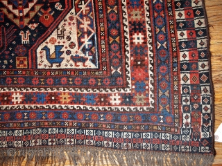 #1B193  Handmade antique Persian Khamseh rug 6' x 9' ( 183cm x 275cm) 1880.C
                  