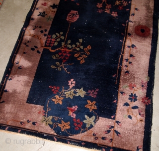 Handmade antique Art Deco Chinese rug 2.10' x 5.1' ( 89cm x 155cm) 1920s - 1B624                 