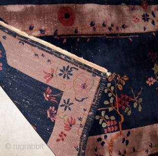 Handmade antique Art Deco Chinese rug 2.10' x 5.1' ( 89cm x 155cm) 1920s - 1B624                 