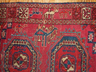 #1B173 Turkoman Tekke rug 4' x 5.2' late 19th century, in original good condition                   