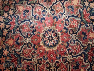 #1B208  Handmade antique Persian Kerman Lavar rug 8.1' x 11.1' ( 247cm x 338cm ) 1880.C
                