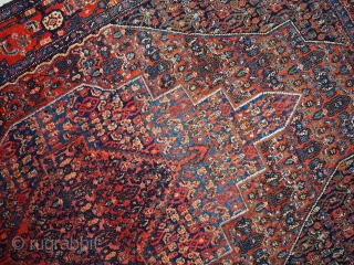 #1C255  Handmade antique Persian Senneh rug 4.1' x 6.5' ( 126cm x 198cm ) 1900.C
                 