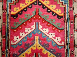 #1B204 Hand made antique prayer Turkish "Kersheir" rug 3.5' x 5' 1880, in original good condition                 