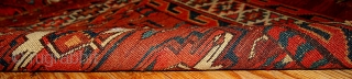 #1B320  Handmade antique collectible Turkmen Yomud rug 2.11' x 4.3' ( 94cm x 131cm) 1880.C
                 