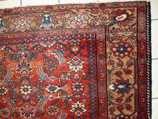 #1C276  Handmade antique Persian Hamadan rug 4.1' x 6.5' ( 126cm x 200cm ) 1920.C
                 