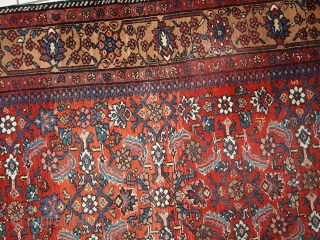 #1C276  Handmade antique Persian Hamadan rug 4.1' x 6.5' ( 126cm x 200cm ) 1920.C
                 