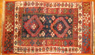 1A03  "Kurdish" design; pair of antique bagfaces joined; 1.8' x 2.7'                     