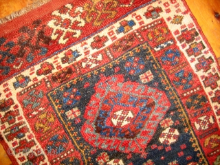 1A03  "Kurdish" design; pair of antique bagfaces joined; 1.8' x 2.7'                     