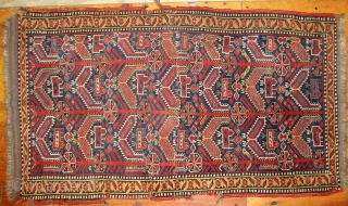 #1A05 Collectible antique Khamseh, in original condition : has some age ware on the endings and cut in the middle, 2' x 2.6'          