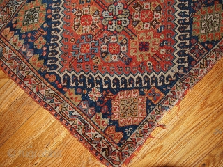 #1B322  Handmade antique collectible Persian Gashkai bag face 1.10' x 2.1' ( 59cm x 64cm ) 1870.C
               