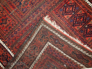 #1C286  Handmade antique Afghan Baluch rug 3.3' x 6.1' ( 100cm x 188cm ) 1900.C
                 