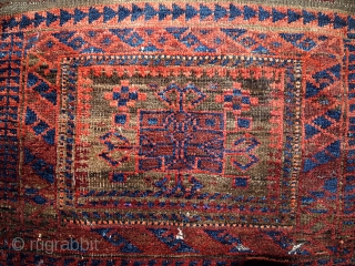 #1B338  Handmade antique collectible Afghan Baluch bag face 1.11' x 1.11' ( 59cm x 59cm ) 1880.C
               
