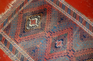 #1E02  Antique Afghan Baluch rug 2.5' X 5.10' ( 76cm X 181cm) 1900                   