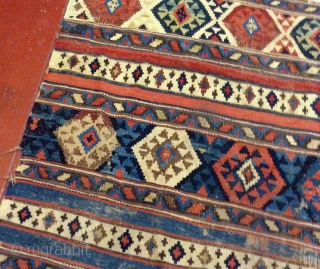 #1F06 Handmade Caucasian Shirvan kilim 4.9' x 7.6' ( 149cm x 231cm) c.1860                    