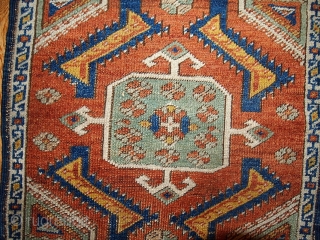 #1B543  Handmade antique collectible Turkish Yastik rug 1.8' X 2' ( 54cm X 60cm ) C.1870                