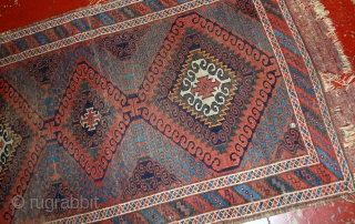 #1E02  Hand made antique collectible Afghan Baluch rug 2.5' x 5.10' ( 76cm x 181cm) 1900.C                