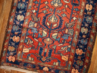 #1B429  Hand made antique Persian Lilihan runner 3.3' X 10.2' ( 100cm X 310cm ) C.1920                