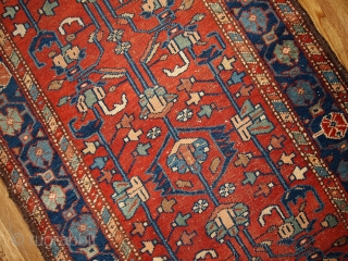 #1B429  Hand made antique Persian Lilihan runner 3.3' X 10.2' ( 100cm X 310cm ) C.1920                