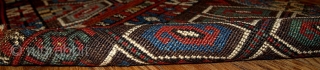 #1B349A  Hand made antique collectible Turkish Yastik rug 1.5' X 3' ( 45cm X 91cm ) C.1880               