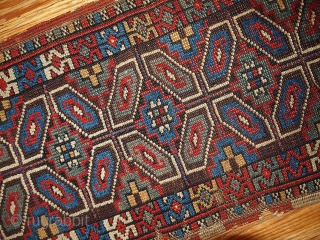 #1B349A  Hand made antique collectible Turkish Yastik rug 1.5' X 3' ( 45cm X 91cm ) C.1880               