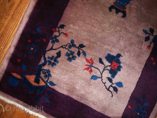 #1B86  Hand made antique Art Deco Chinese rug 2.6' X 4.9' ( 79cm X 149cm ) C.1920               