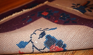 #1B86  Hand made antique Art Deco Chinese rug 2.6' X 4.9' ( 79cm X 149cm ) C.1920               