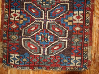 #1B349  Handmade antique collectible Turkish Yastik rug 1.5' x 3' ( 45cm x 91cm ) 1880.C
                