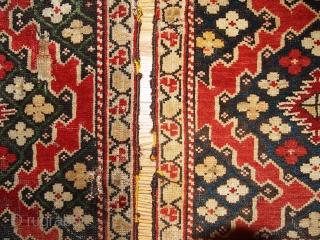 #1B311  Handmade antique collectible Armenian Karabakh pair of rugs 1.4' x 1.5' ( 42cm x 45cm ) 1880.C
              