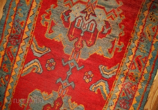 #1B434  Hand made antique Turkish Oushak runner 4' x 11.2' ( 122cm x 341cm ) C.1890                