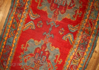 #1B434  Hand made antique Turkish Oushak runner 4' x 11.2' ( 122cm x 341cm ) C.1890                