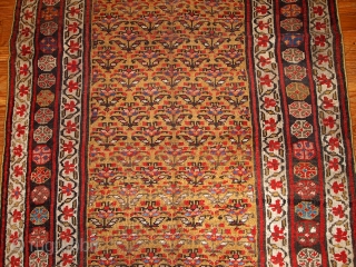 #1B414  Hand made antique Persian Kurdish rug 4.1' x 7.7' ( 125cm x 235cm ) 1880.C
                