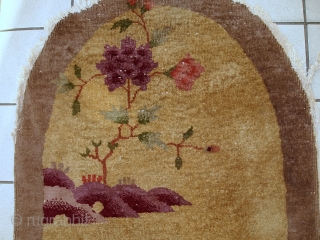 #1C333 Handmade antique Art Deco Chinese rug 2,4' x 4,2' ( 75cm x 129cm) 1920.C
                  