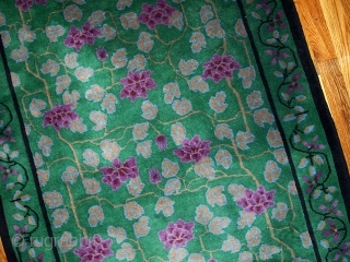 #1B93  Hand made antique Art Deco Chinese rug 2.11' x 4.10' ( 94cm x 152cm ) C.1920               