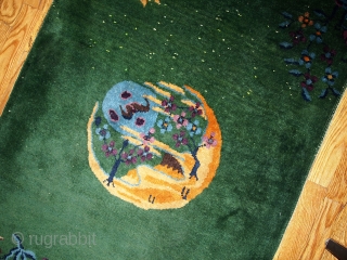 #1B403  Hand made antique Art Deco Chinese rug 2.7' x 5' ( 82cm x 152cm ) 1920.C
               