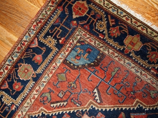 #1B421  Handmade antique Persian Malayer rug 4.10' x 7.3' ( 150cm x 222cm ) 1920.C                 