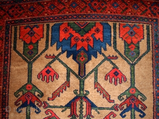 #1B422  Handmade antique Persian Kurdish rug 4' x 6' ( 122cm x 183cm ) 1900.C
                 