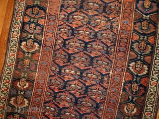 #1B431  Handmade antique Persian Kurdish runner 3.3' x 11.7' ( 100cm x 356cm ) 1900.C
                 