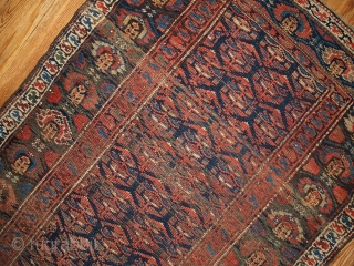 #1B431  Handmade antique Persian Kurdish runner 3.3' x 11.7' ( 100cm x 356cm ) 1900.C
                 