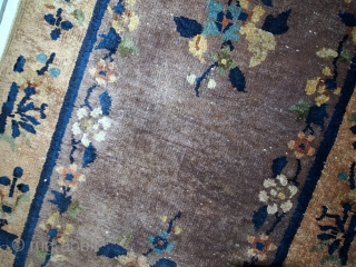 #1C354  Handmade antique Art Deco Chinese rug 2.2' x 3.7' ( 67cm x 114cm) 1920.C
                 