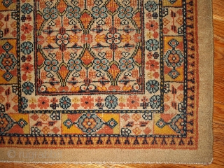 #1B344  Hand made antique collectible Persian Camel hair rug 2.3' x 3' ( 70cm x 91cm ) C.1900              