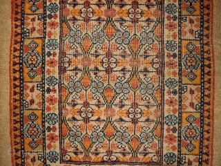 #1B344  Hand made antique collectible Persian Camel hair rug 2.3' x 3' ( 70cm x 91cm ) C.1900              