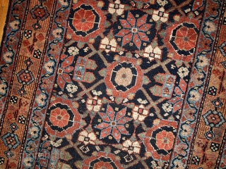 #1B438  Handmade antique Persian Hamadan runner 3' x 13' ( 91cm x 396cm ) 1900.C                 