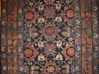 #1B438  Handmade antique Persian Hamadan runner 3' x 13' ( 91cm x 396cm ) 1900.C                 