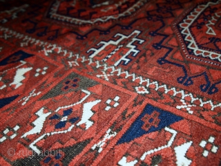 #1C357  Handmade antique Afghan Baluch rug 3.3' x 5.6' ( 100cm x 170cm ) 1900.C
                 