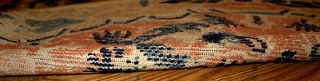 #1B339 Collectible Chinese 'Ningsha" oval rug 3.9' x 4.5' 1850, in original condition: age ware.                  