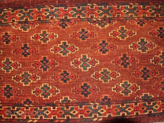 #1B342  Turkoman Yomud torba 1.3' x 2.9' 1880, in original condition: has some age ware.                 